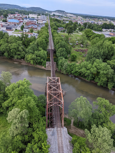the rail road bridge near the City of Shepherdsville