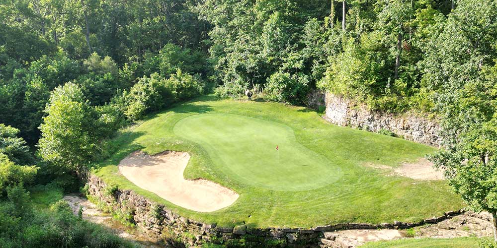 a golf course green in the Bullitt County