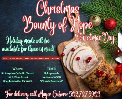 Christmas Bounty of Hope -Christmas Day. Holiday meals will be available for those in need!.